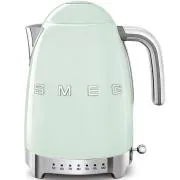 Smeg KLF04PGEU elektrischer Wasserkocher, 1, 7 l (7 Tassen), 2400 W, 50er Jahre Stil, Temperaturkontrolle, 7 Programme, pastellgrün