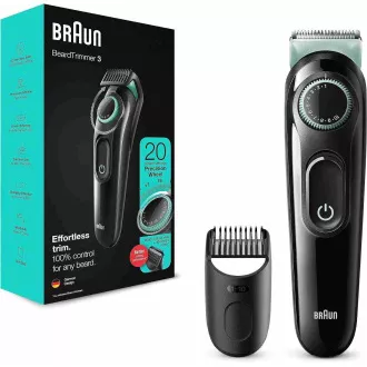 Braun BT3323 Bartschneider, 20 Längeneinstellungen, von 0,5 bis 10 mm, Reinigungsbürste, schwarz