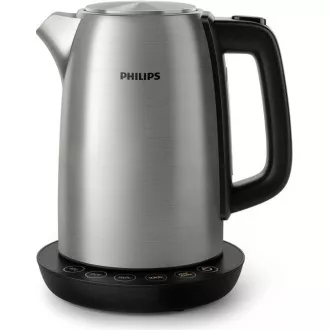Philips HD9359/90 elektrischer Wasserkocher, 1,7 l, 2200 W, Temperaturregelung, schwarz/silber Philips HD9359/90 elektrischer Wasserkocher, 1,7 l, 2200 W, Temperaturregelung, schwarz/silber