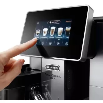 DeLonghi PrimaDonna Soul ECAM 610.55.SB Kaffeevollautomat, 1450 W, 19 bar, integriertes Mahlwerk, smart, Milchsystem