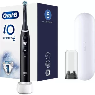 Oral-B iO6 elektrische Zahnbürste, magnetisch, 5 Modi, Display, künstliche Intelligenz, Timer, schwarz