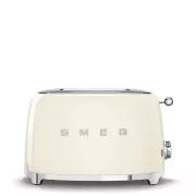Smeg TSF01CREU Toaster/Toaster, 2 Toaster, 6 Toaststufen, Krümelschublade, Stil. 50er Jahre, creme