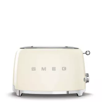 Smeg TSF01CREU Toaster/Toaster, 2 Toaster, 6 Toaststufen, Krümelschublade, Stil. 50er Jahre, creme