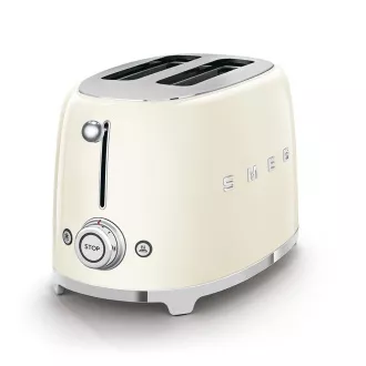 Smeg TSF01CREU Toaster/Toaster, 2 Toaster, 6 Toaststufen, Krümelschublade, Stil. 50er Jahre, creme