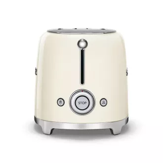 Smeg TSF01CREU Toaster/Toaster, 2 Toaster, 6 Toaststufen, Krümelschublade, Stil. 50er Jahre, creme