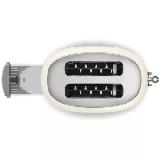 Smeg TSF01CREU Toaster/Toaster, 2 Toaster, 6 Toaststufen, Krümelschublade, Stil. 50er Jahre, creme