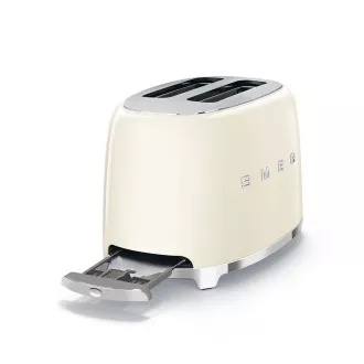 Smeg TSF01CREU Toaster/Toaster, 2 Toaster, 6 Toaststufen, Krümelschublade, Stil. 50er Jahre, creme