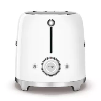 Smeg TSF01WHEU Toaster/Toaster, 2 Toaster, 6 Toaststufen, Krümelschublade, Stil. 50er Jahre, weiß