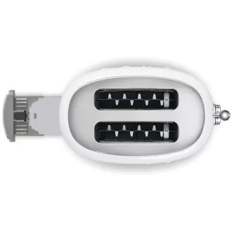 Smeg TSF01WHEU Toaster/Toaster, 2 Toaster, 6 Toaststufen, Krümelschublade, Stil. 50er Jahre, weiß