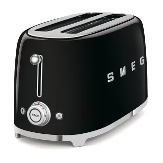 Smeg TSF02BLEU, Toaster / Toasterofen, 4 Toaster, 6 Toaststufen, Krümelschublade, Stil. 50er Jahre, schwarz