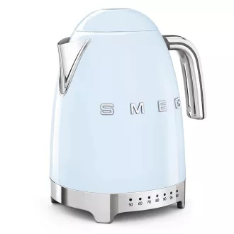 Smeg KLF04PBEU elektrischer Wasserkocher, 1, 7 l (7 Tassen), 2400 W, 50er Jahre Stil, Temperaturkontrolle, 7 Programme, pastellblau Smeg KLF04PBEU elektrischer Wasserkocher, 1, 7 l (7 Tassen), 2400 W, 50er Jahre Stil, Temperaturkontrolle, 7 Programme, pastellblau