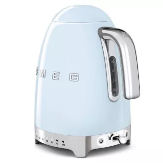 Smeg KLF04PBEU elektrischer Wasserkocher, 1, 7 l (7 Tassen), 2400 W, 50er Jahre Stil, Temperaturkontrolle, 7 Programme, pastellblau Smeg KLF04PBEU elektrischer Wasserkocher, 1, 7 l (7 Tassen), 2400 W, 50er Jahre Stil, Temperaturkontrolle, 7 Programme, pastellblau
