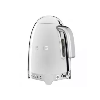 Smeg KLF04SSEU elektrischer Wasserkocher, 1, 7 l (7 Tassen), 2400 W, 50er Jahre Stil, Temperaturregelung, 7 Programme, Chrom