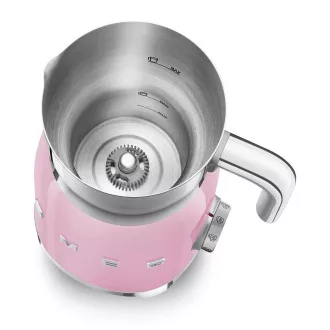 Smeg MFF11PKEU, Milchaufschäumer, 500 W, 600 ml / 2,5 Tassen, heiße Schokolade / Milch, leichter Schaum, rosa