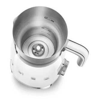 Smeg MFF11WHEU Milchaufschäumer, 500 W, 600 ml / 2,5 Tassen, heiße Schokolade / Milch, leichter Schaum, weiß