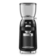 Smeg CGF11BLEU Kaffeemühle, 150 W, einstellbarer Mahlgrad, Edelstahlmahlwerk, Tritanbehälter, schwarz
