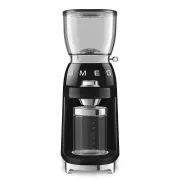 Smeg CGF11BLEU Kaffeemühle, 150 W, einstellbarer Mahlgrad, Edelstahlmahlwerk, Tritanbehälter, schwarz