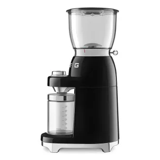 Smeg CGF11BLEU Kaffeemühle, 150 W, einstellbarer Mahlgrad, Edelstahlmahlwerk, Tritanbehälter, schwarz