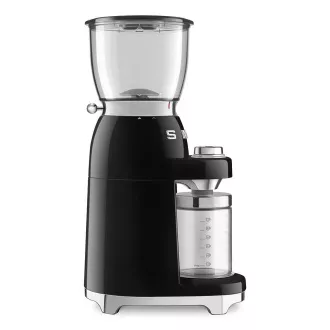 Smeg CGF11BLEU Kaffeemühle, 150 W, einstellbarer Mahlgrad, Edelstahlmahlwerk, Tritanbehälter, schwarz