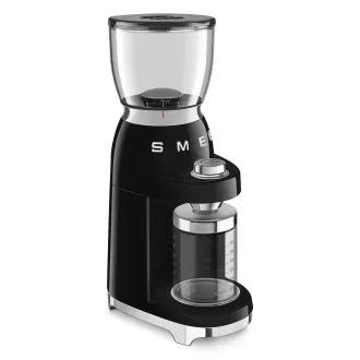 Smeg CGF11BLEU Kaffeemühle, 150 W, einstellbarer Mahlgrad, Edelstahlmahlwerk, Tritanbehälter, schwarz