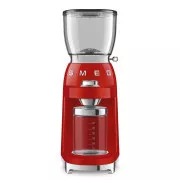Smeg CGF11RDEU Kaffeemühle, 150 W, einstellbarer Mahlgrad, Edelstahlmahlwerk, Tritanbehälter, rot