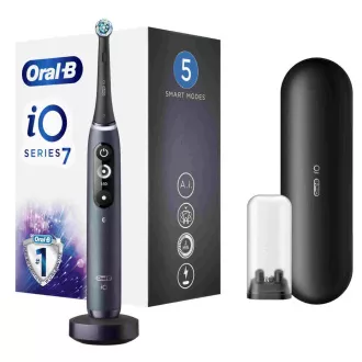 Oral-B iO7 Black Onyx elektrische Zahnbürste, magnetisch, 5 Betriebsarten, Timer, Drucksensor, Etui, schwarz Oral-B iO7 Black Onyx elektrische Zahnbürste, magnetisch, 5 Betriebsarten, Timer, Drucksensor, Etui, schwarz