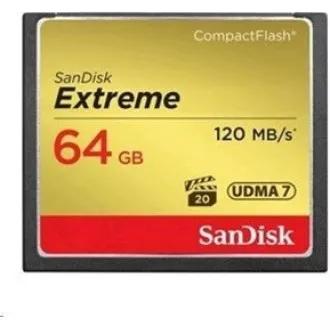 SanDisk Compact Flash 64GB Extreme (R: 120/B: 85 MB/s) UDMA7 SanDisk Compact Flash 64GB Extreme (R: 120/B: 85 MB/s) UDMA7