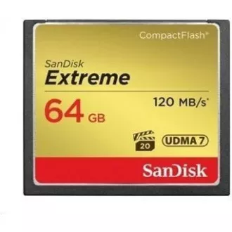 SanDisk Compact Flash 64GB Extreme (R: 120/B: 85 MB/s) UDMA7 SanDisk Compact Flash 64GB Extreme (R: 120/B: 85 MB/s) UDMA7