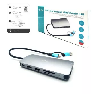 i-tec USB 3.0 USB-C/Thunderbolt 3x Display Metall Nano Dock mit LAN, PD 100 W i-tec USB 3.0 USB-C/Thunderbolt 3x Display Metall Nano Dock mit LAN, PD 100 W