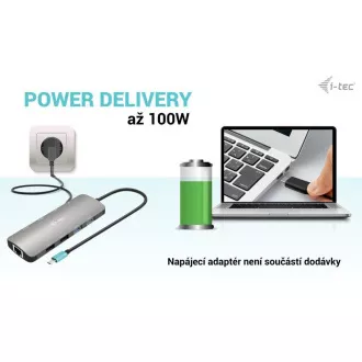 i-tec USB-C Metall Nano 2x HDMI Docking Station, PD 100W i-tec USB-C Metall Nano 2x HDMI Docking Station, PD 100W