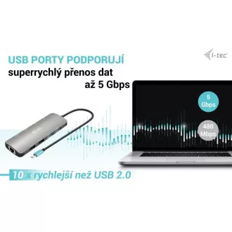 i-tec USB-C Metall Nano 2x HDMI Docking Station, PD 100W i-tec USB-C Metall Nano 2x HDMI Docking Station, PD 100W