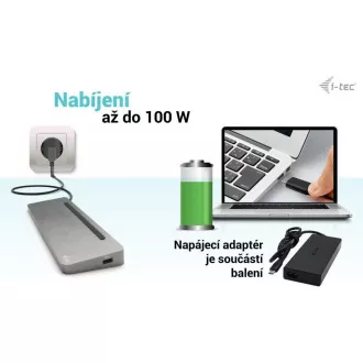 i-tec USB-C Metall Ergonomische 4K 3x Display Docking Station, PD 100W i-tec Universal Ladegerät 100W (Bundle) i-tec USB-C Metall Ergonomische 4K 3x Display Docking Station, PD 100W i-tec Universal Ladegerät 100W (Bundle)