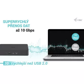 i-tec USB 3.0/USB-C/Thunderbolt 3 Professional Dual 4K Display Dock.st. Gen2, PD 100W