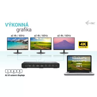 i-tec USB-C Triple Display Docking Station Gen 2, PD 100W i-tec USB-C Triple Display Docking Station Gen 2, PD 100W