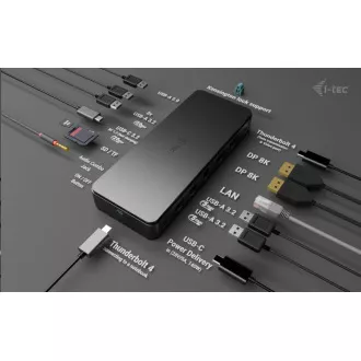i-tec Thunderbolt4 2x Display Docking Station Gen3, 7x USB, 2.5 GLAN, Leistungsabgabe 92 W i-tec Thunderbolt4 2x Display Docking Station Gen3, 7x USB, 2.5 GLAN, Leistungsabgabe 92 W