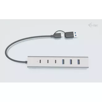 i-tec USB-C/USB-A Lade-HUB aus Metall mit 7 Anschlüssen (3x USB-C, 4x USB-A) i-tec USB-C/USB-A Lade-HUB aus Metall mit 7 Anschlüssen (3x USB-C, 4x USB-A)