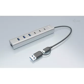 i-tec USB-C/USB-A Lade-HUB aus Metall mit 7 Anschlüssen (3x USB-C, 4x USB-A) i-tec USB-C/USB-A Lade-HUB aus Metall mit 7 Anschlüssen (3x USB-C, 4x USB-A)