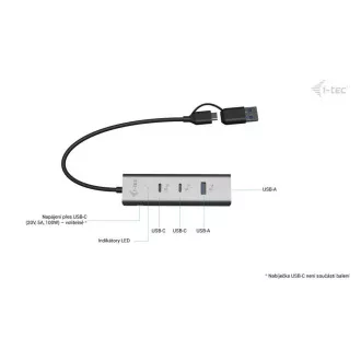 i-tec Universal-Lade-HUB aus Metall 2x USB-C 2x USB-A Anschluss, PD 85W i-tec Universal-Lade-HUB aus Metall 2x USB-C 2x USB-A Anschluss, PD 85W