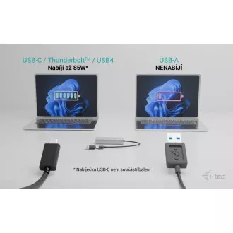 i-tec Universal-Lade-HUB aus Metall 2x USB-C 2x USB-A Anschluss, PD 85W i-tec Universal-Lade-HUB aus Metall 2x USB-C 2x USB-A Anschluss, PD 85W