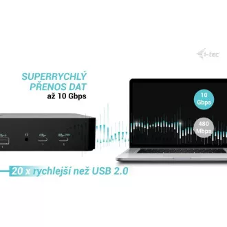 i-tec Universal Intelligent Dual Display Docking Station, Power Delivery 100W