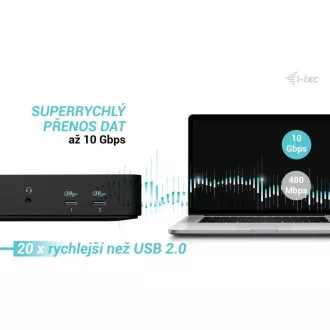 i-tec USB-C Intelligent Triple Display Docking Station, Power Delivery 100W