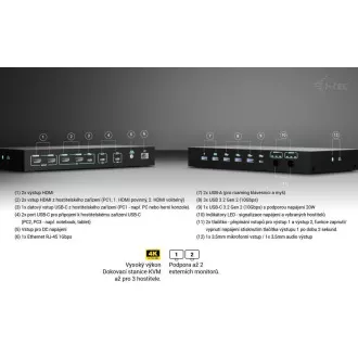 i-tec USB-C KVM Docking Station für 3 Hosts, Dual Display, Power Delivery 1x 92W/2x 65W i-tec USB-C KVM Docking Station für 3 Hosts, Dual Display, Power Delivery 1x 92W/2x 65W