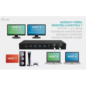 i-tec USB-C KVM Docking Station für 3 Hosts, Dual Display, Power Delivery 1x 92W/2x 65W i-tec USB-C KVM Docking Station für 3 Hosts, Dual Display, Power Delivery 1x 92W/2x 65W