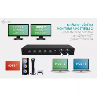 i-tec USB-C KVM Docking Station für 3 Hosts, Dual Display, Power Delivery 1x 92W/2x 65W i-tec USB-C KVM Docking Station für 3 Hosts, Dual Display, Power Delivery 1x 92W/2x 65W