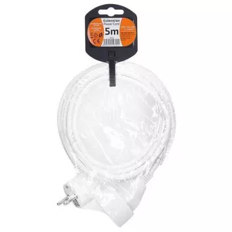 Solight Verlängerungskabel - Stecker, 1 Buchse, 5m, 3 x 1mm2, weiß