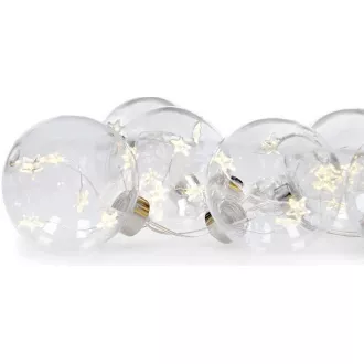 Solight Set aus LED Weihnachtskugeln mit Sternen, Größe 8cm, 6St., 30LED, Timer, Tester, 3xAA