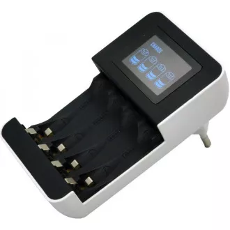 Solight-Ladegerät mit LCD-Display, AC 230V, 450mA, 4 Kanäle, AA / AAA, mikroprozessorgesteuert Solight-Ladegerät mit LCD-Display, AC 230V, 450mA, 4 Kanäle, AA / AAA, mikroprozessorgesteuert