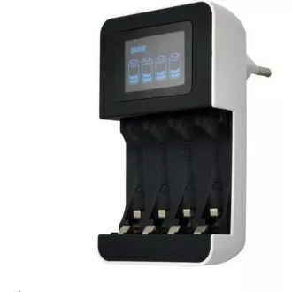 Solight-Ladegerät mit LCD-Display, AC 230V, 450mA, 4 Kanäle, AA / AAA, mikroprozessorgesteuert Solight-Ladegerät mit LCD-Display, AC 230V, 450mA, 4 Kanäle, AA / AAA, mikroprozessorgesteuert
