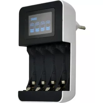 Solight-Ladegerät mit LCD-Display, AC 230V, 450mA, 4 Kanäle, AA / AAA, mikroprozessorgesteuert Solight-Ladegerät mit LCD-Display, AC 230V, 450mA, 4 Kanäle, AA / AAA, mikroprozessorgesteuert