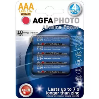 AgfaPhoto Power Alkaline Batterie LR03 / AAA, Blister 4 Stück AgfaPhoto Power Alkaline Batterie LR03 / AAA, Blister 4 Stück